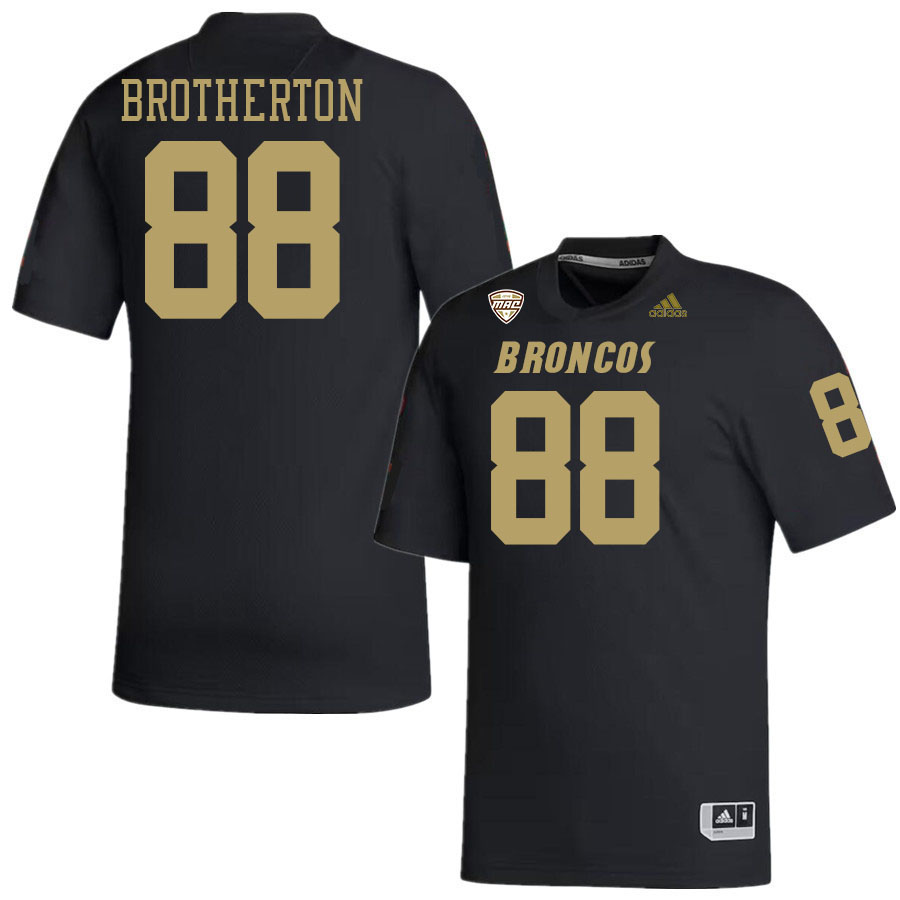 #88 Ryan Brotherton Western Michigan Broncos College Football Jerseys Stitched-Black